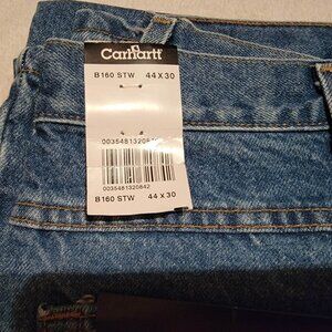 Carhartt B17-DST Mens 44x30 Relaxed Fit Heavy Duty Bootcut Work Blue Jeans New
